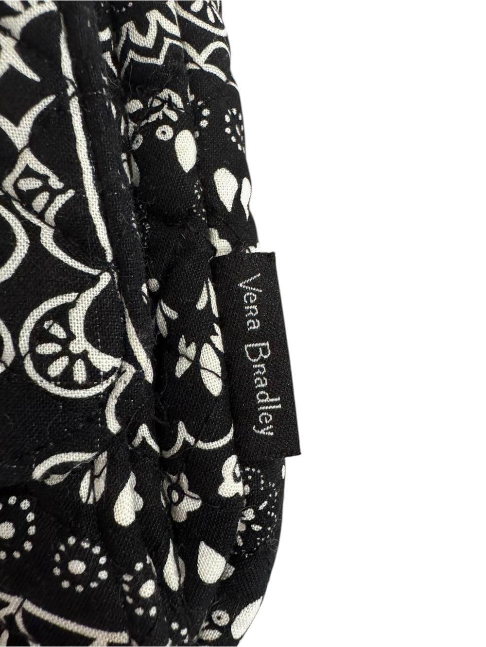 Vera Bradley Mini Hipster Black White Floral Crossbody Bag Purse - Picture 2 of 8